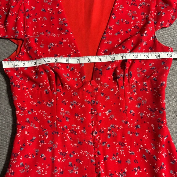 Fame and Partners Red Floral Midi Dress - Picture 7 of 9